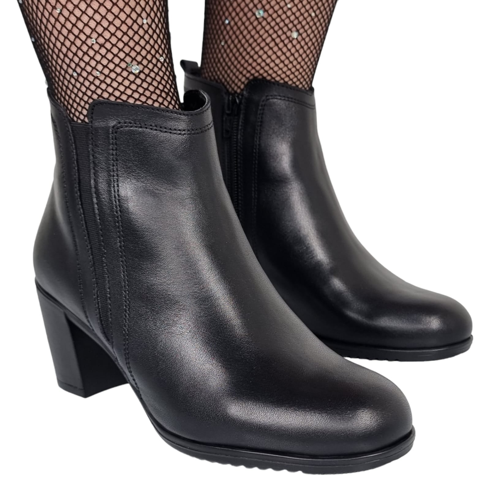 Ghete Damă Casual Din Piele Naturală Neagra Box 30217