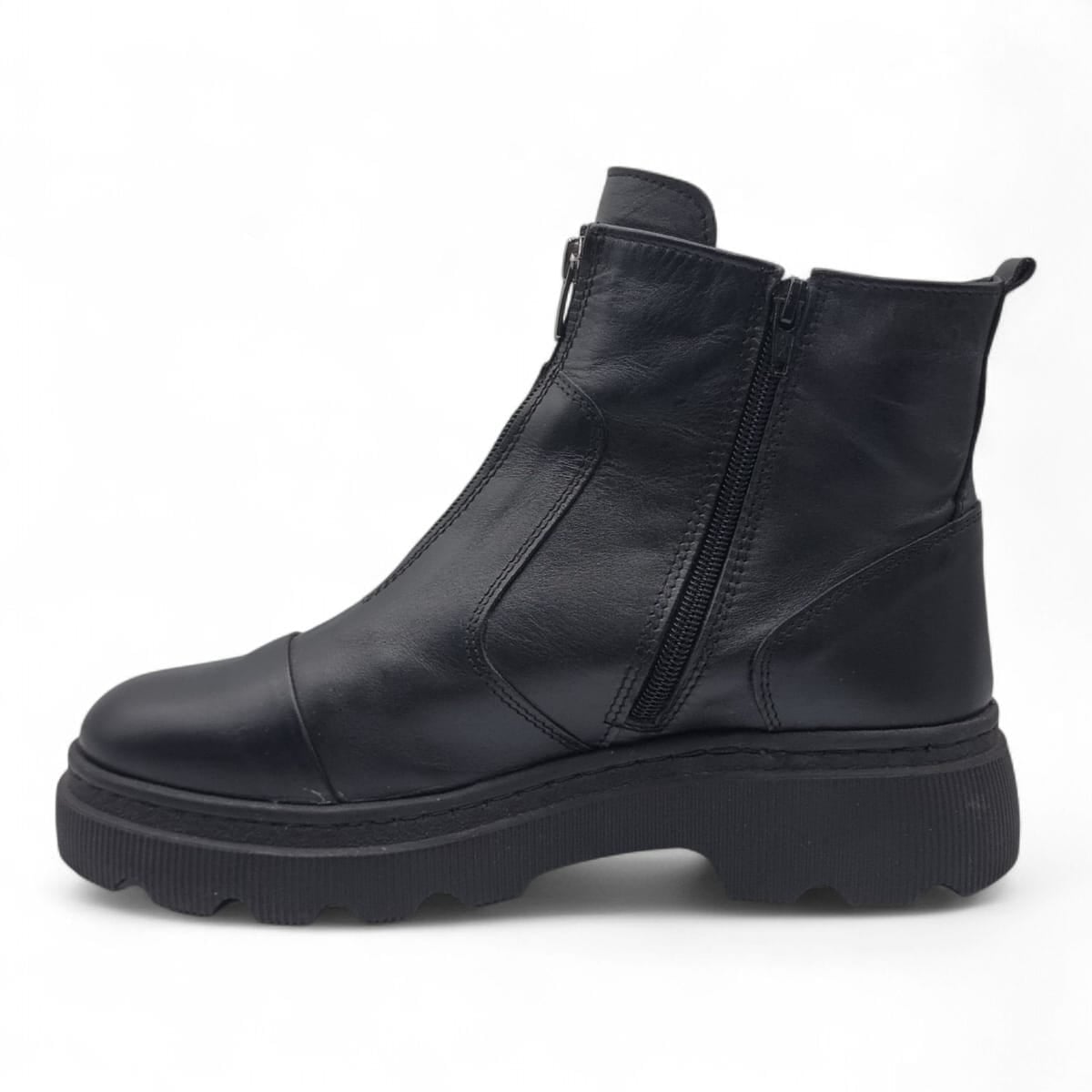 Ghete Damă Casual Din Piele Naturală Neagra 30243
