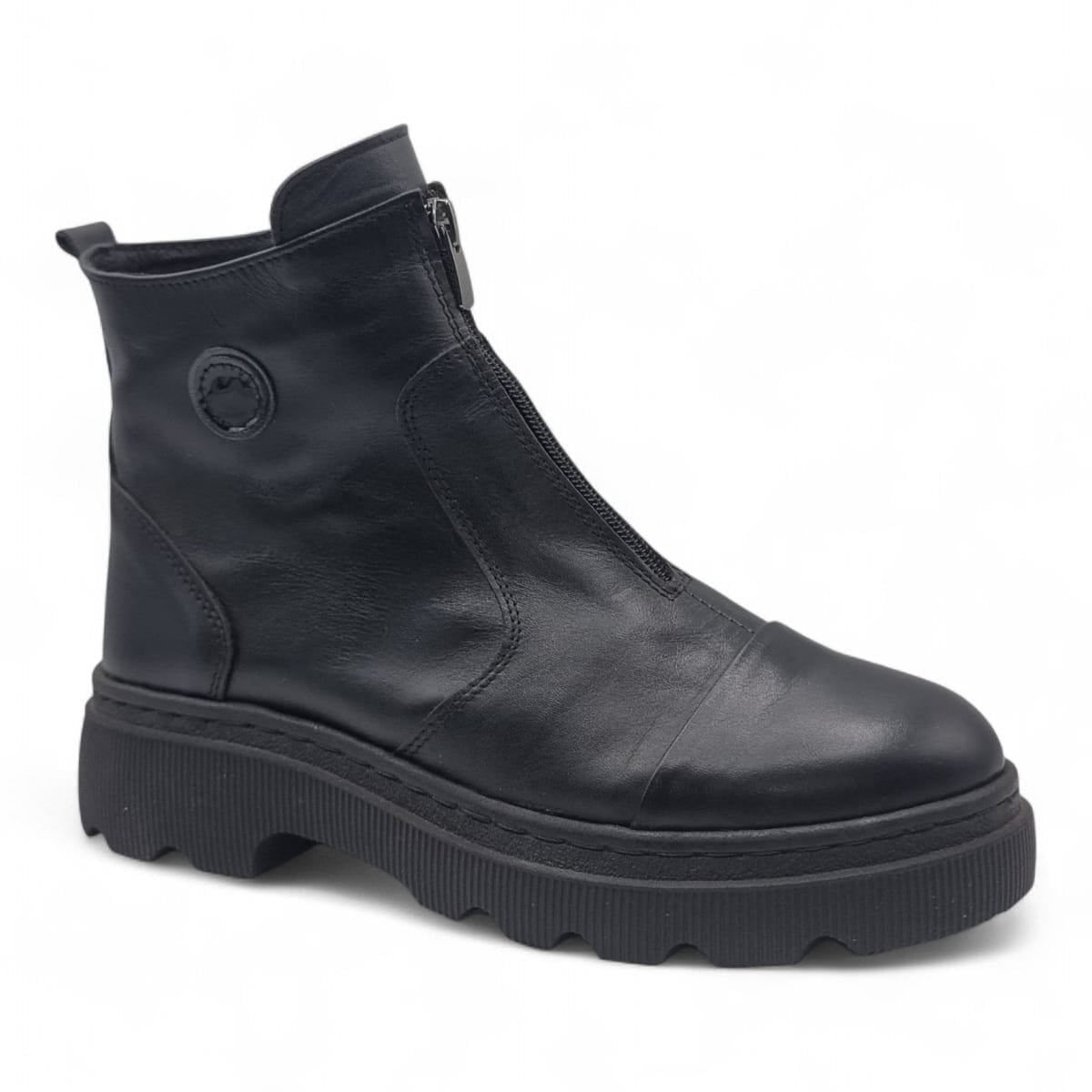 Ghete Damă Casual Din Piele Naturală Neagra 30243