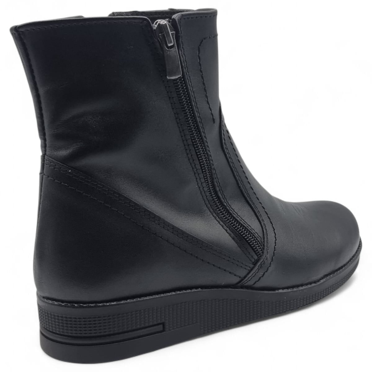 Ghete Damă Casual Din Piele Naturală Neagra 30246
