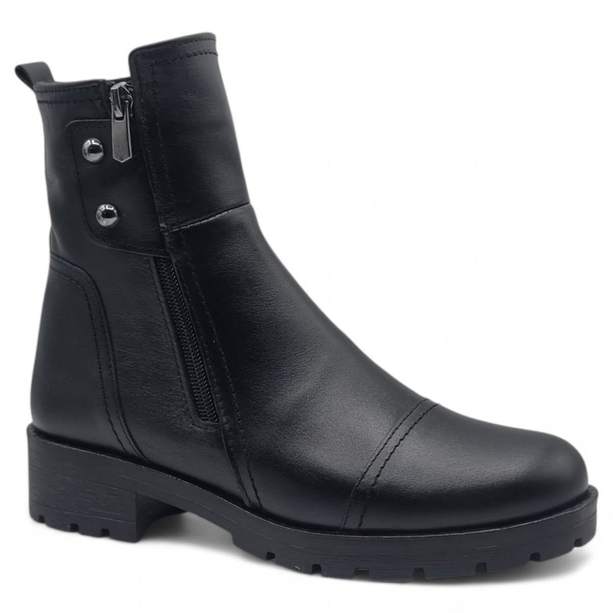 Ghete Damă Casual Din Piele Naturală Neagra 30248