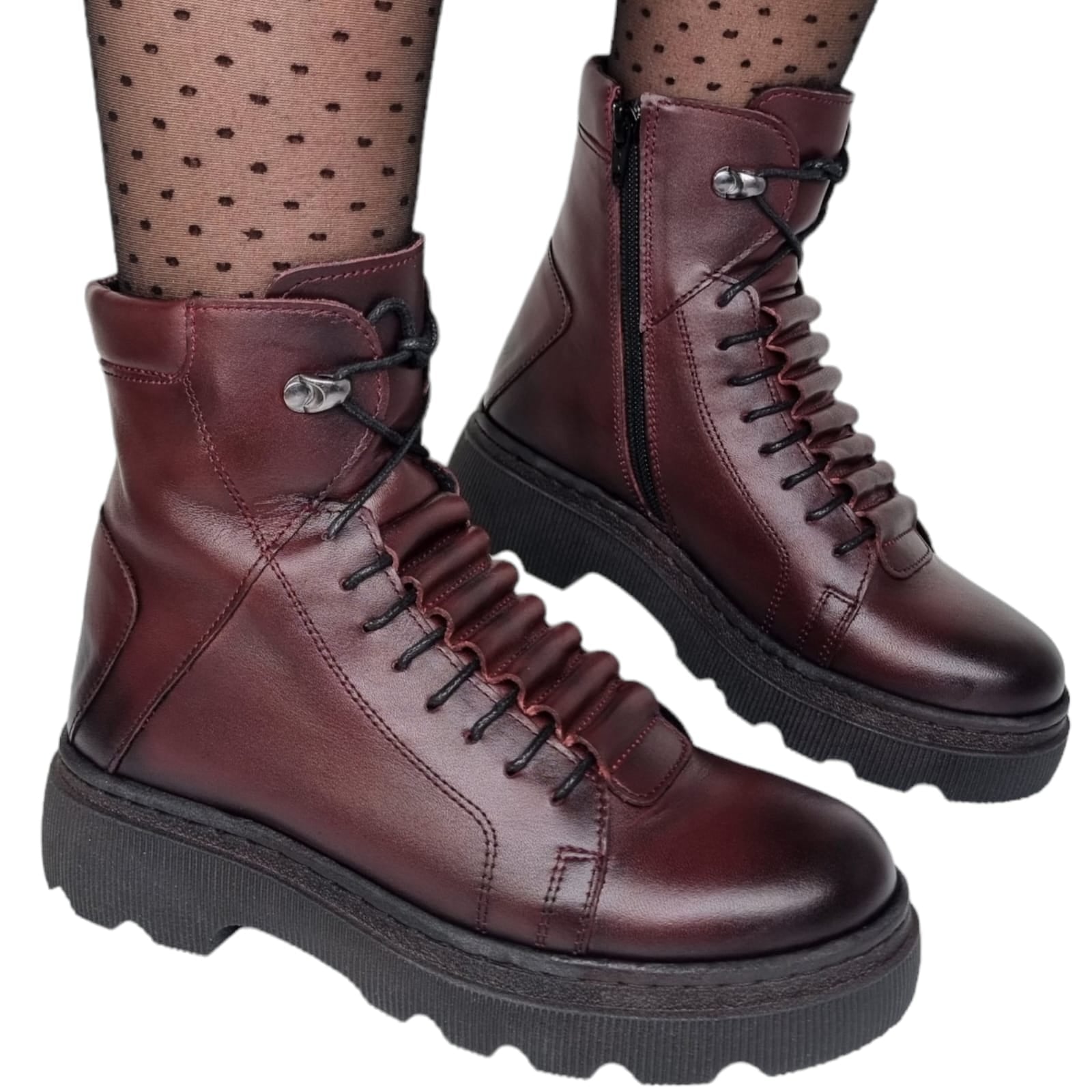 Ghete Damă Casual Din Piele Naturală Neagra 30232