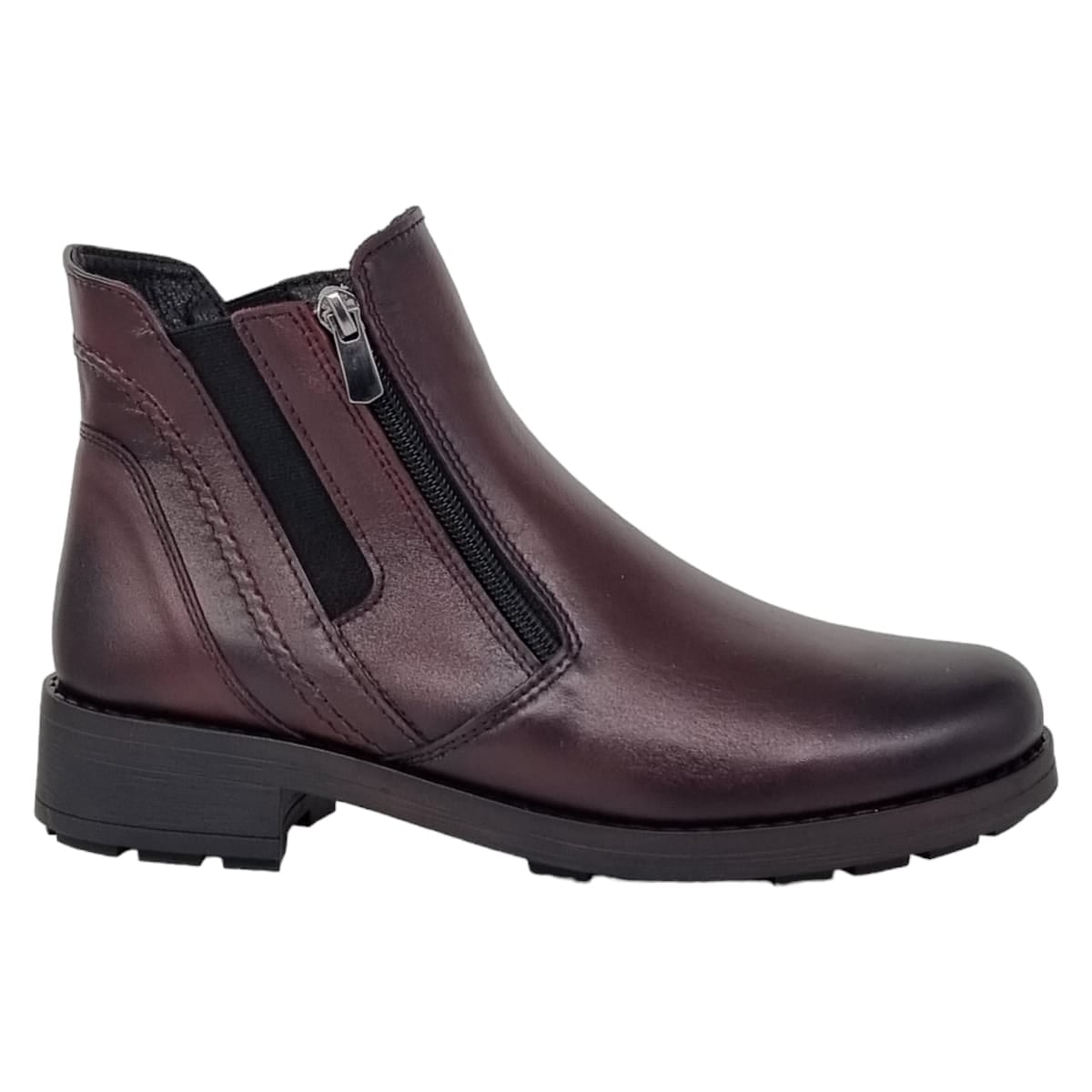 Ghete Damă Casual Din Piele Naturală Bordo 30238