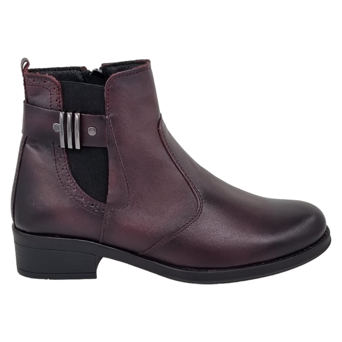 Ghete Damă Casual Din Piele Naturală Bordo 30240