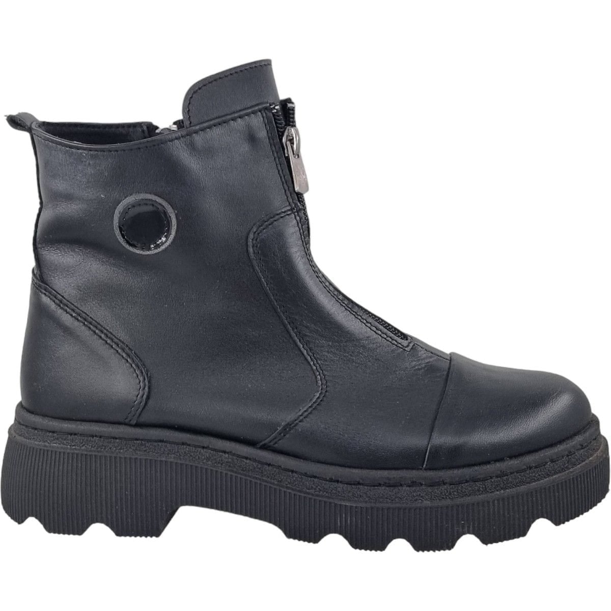 Ghete Damă Casual Din Piele Naturală Neagra 30243