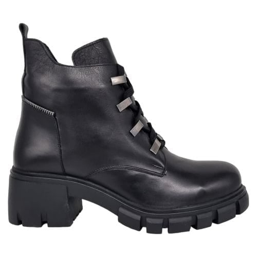 Ghete Damă Casual Din Piele Naturală Neagra 30254