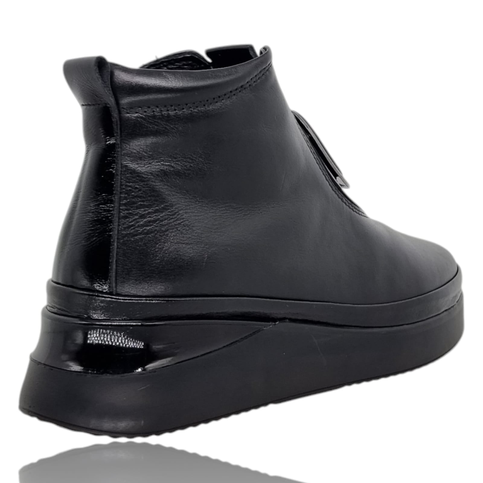 Ghete Damă Casual Din Piele Naturală Neagră 30360