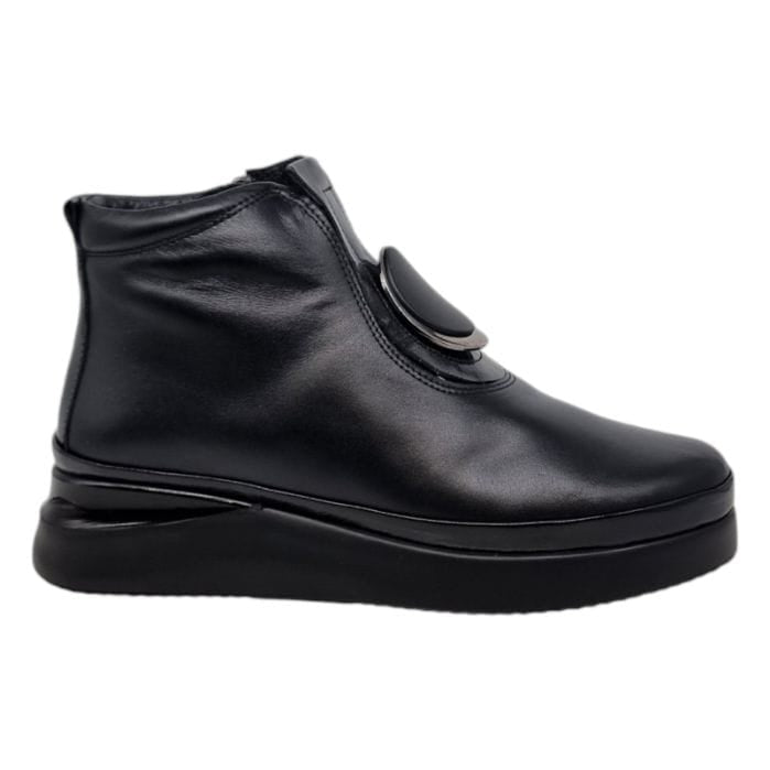 Ghete Damă Casual Din Piele Naturală Neagră 30360