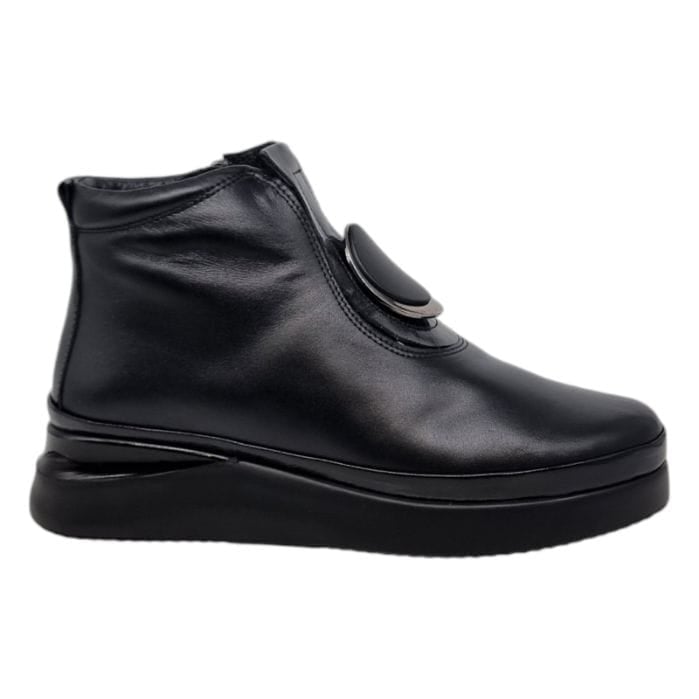 Ghete Damă Casual Din Piele Naturală Neagră 30360