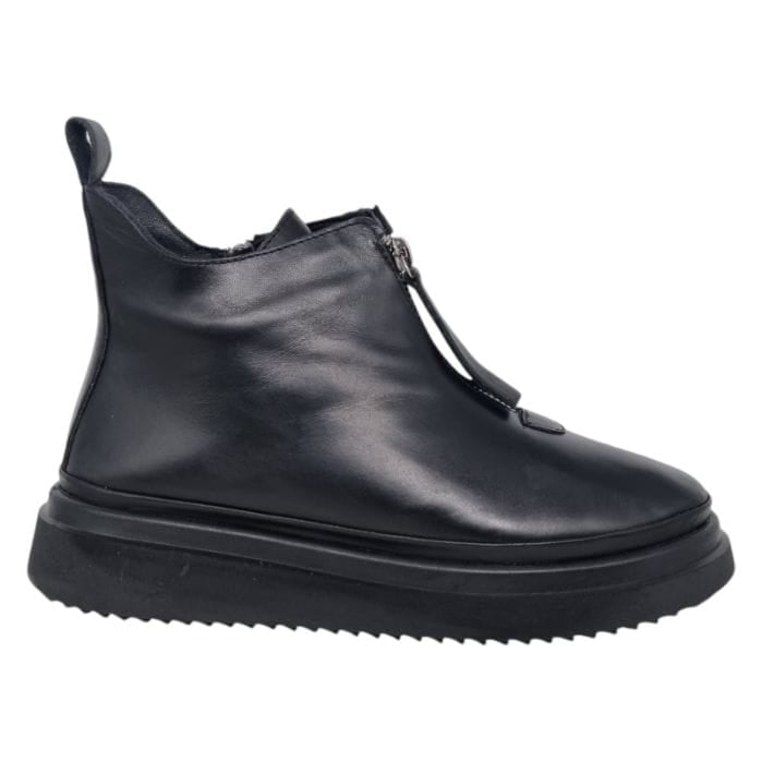 Ghete Damă Casual Din Piele Naturală Neagră 30365
