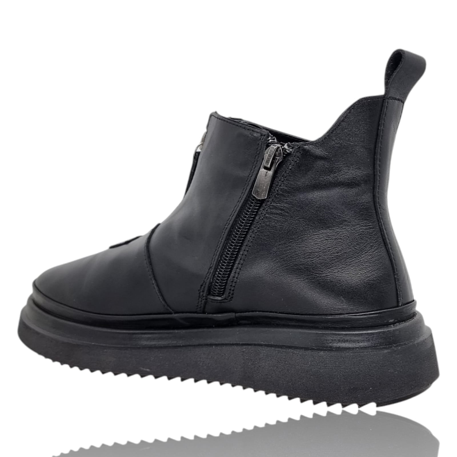 Ghete Damă Casual Din Piele Naturală Neagră 30365