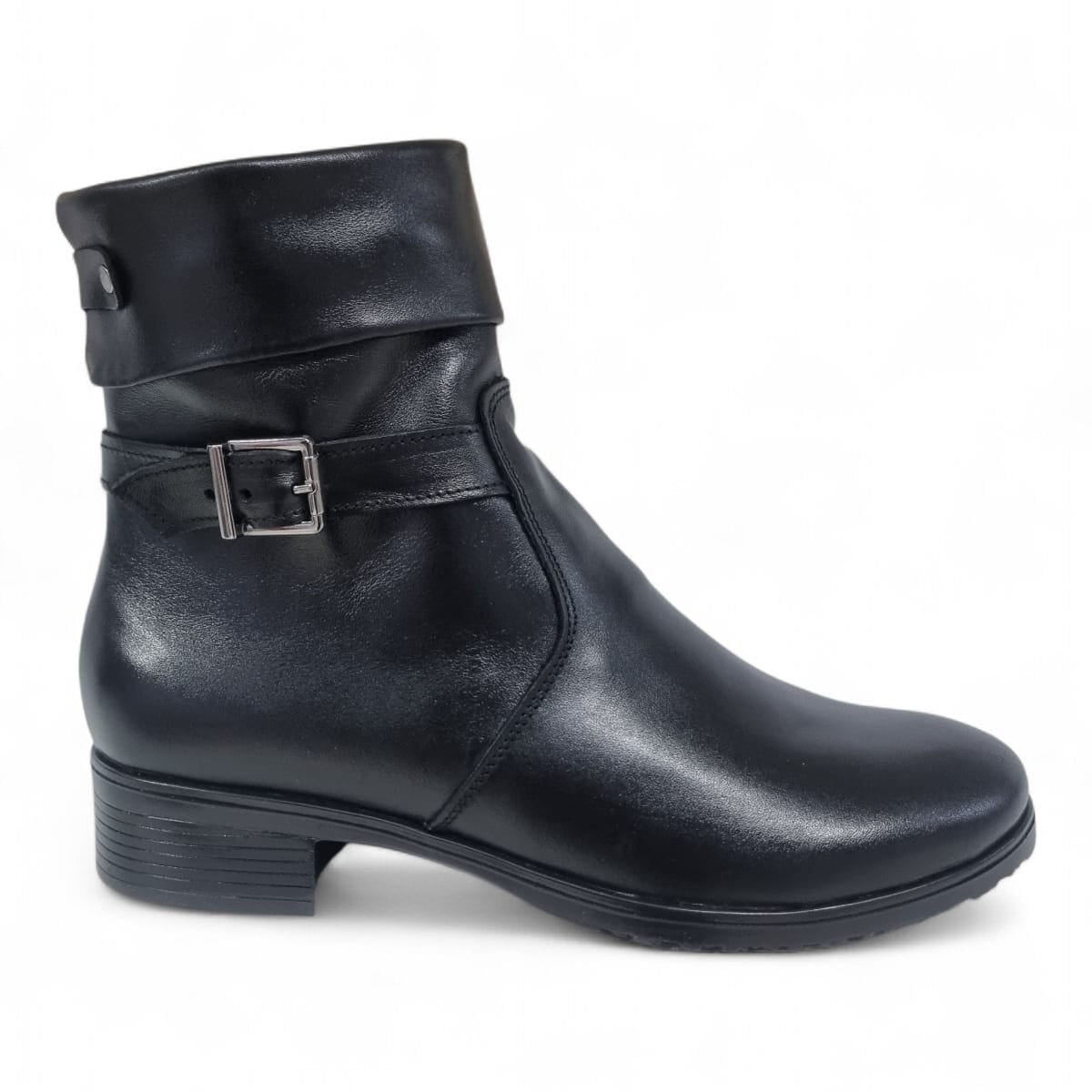 Ghete Damă Casual Din Piele Naturală Neagră 30375