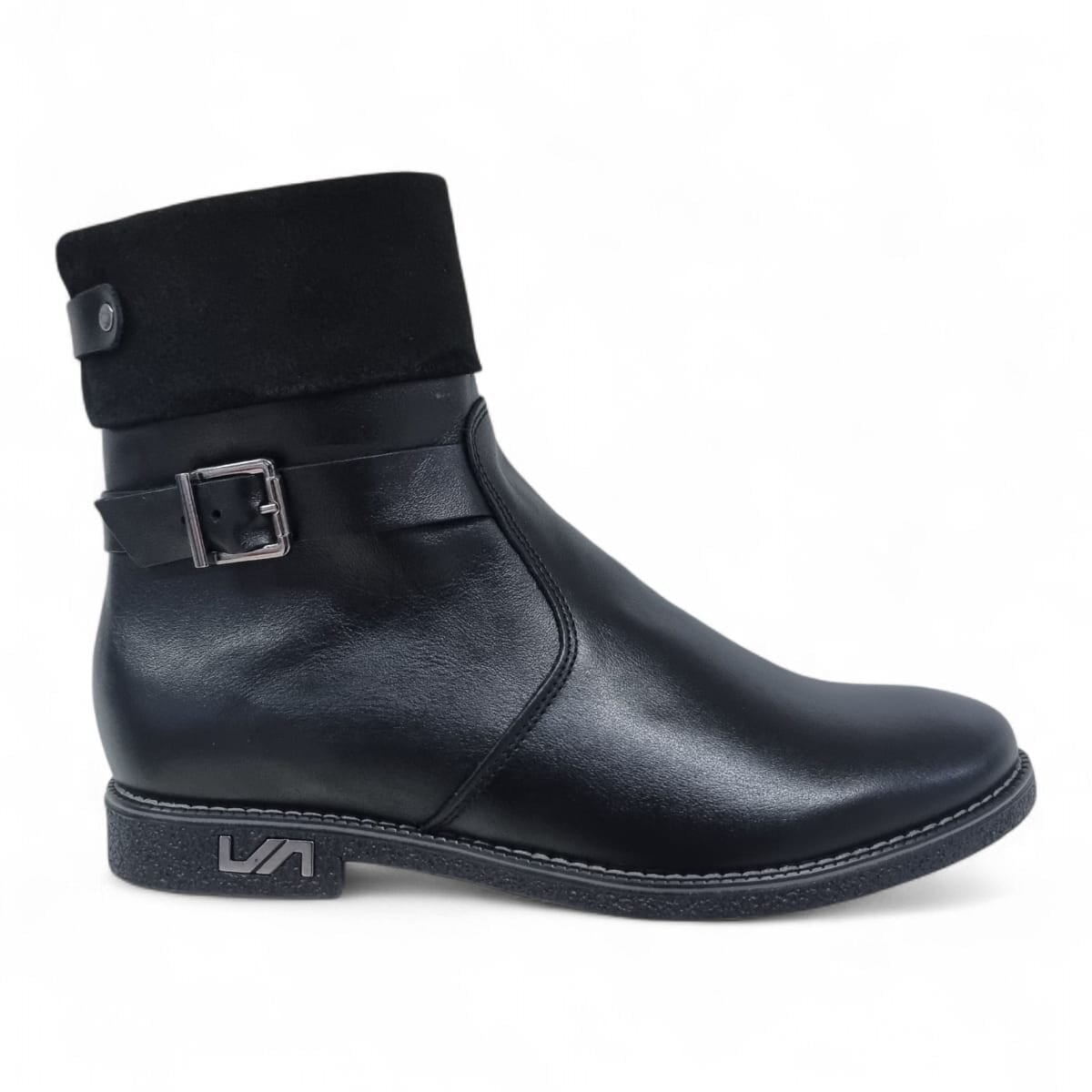 Ghete Damă Casual Din Piele Naturală Neagră 30376