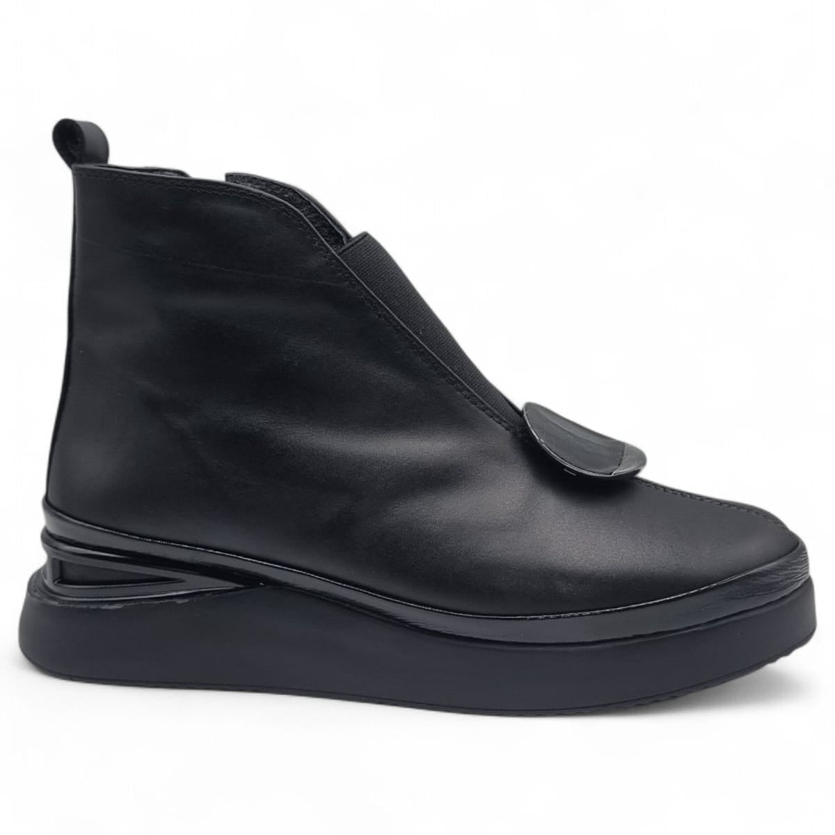 Ghete Damă Casual Din Piele Naturală Neagră 30383