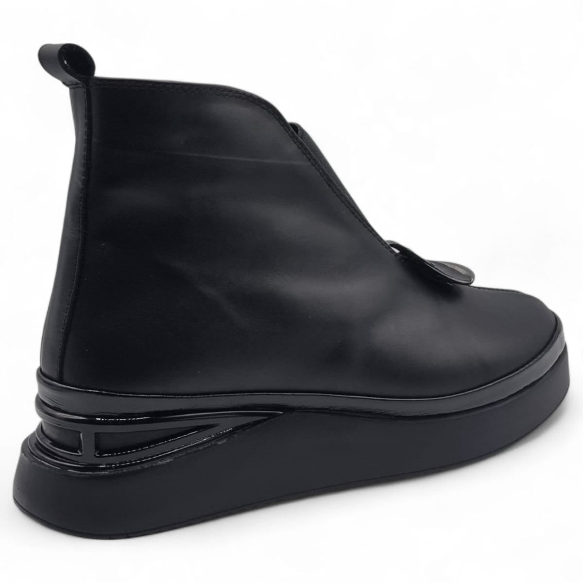 Ghete Damă Casual Din Piele Naturală Neagră 30383