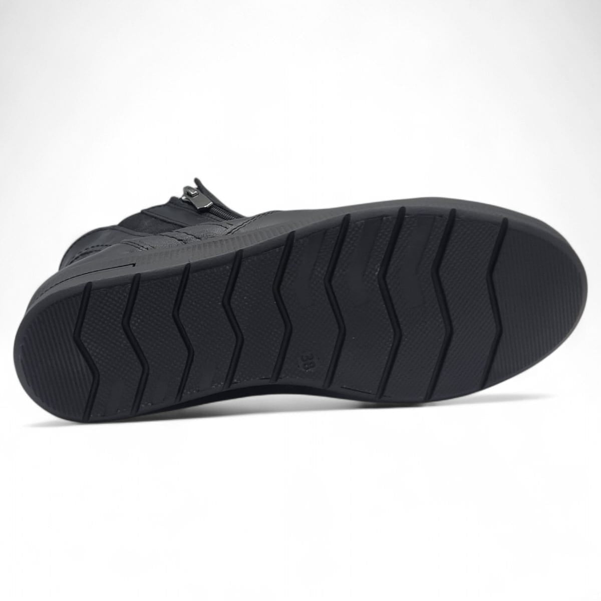 Ghete Damă Casual Din Piele Naturală Neagră 30384
