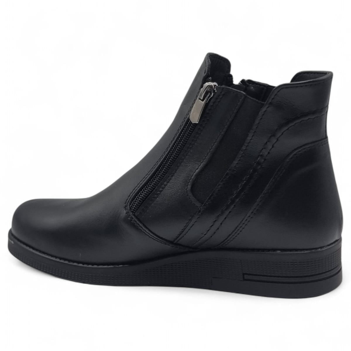 Ghete Damă Casual Din Piele Naturală Neagră 30384
