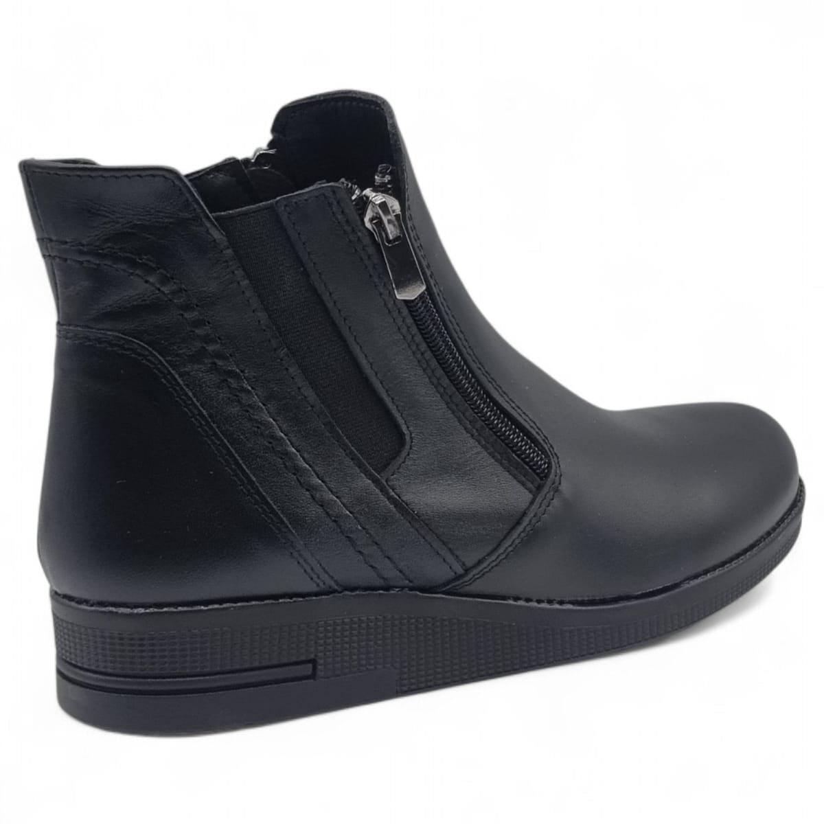 Ghete Damă Casual Din Piele Naturală Neagră 30384