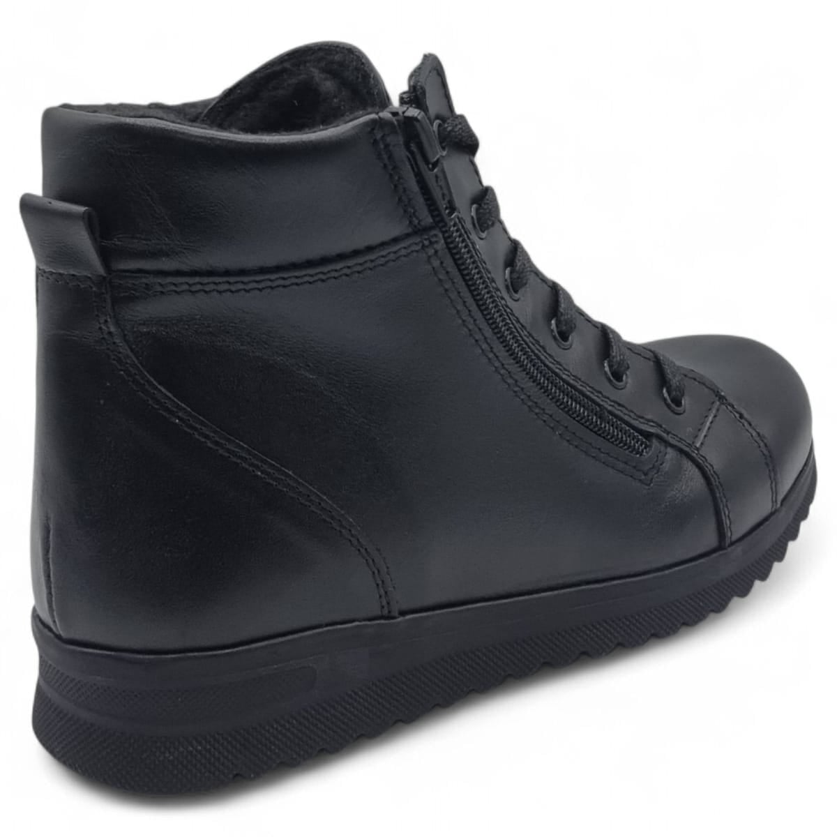 Ghete Damă Casual Din Piele Naturală Neagră 30386