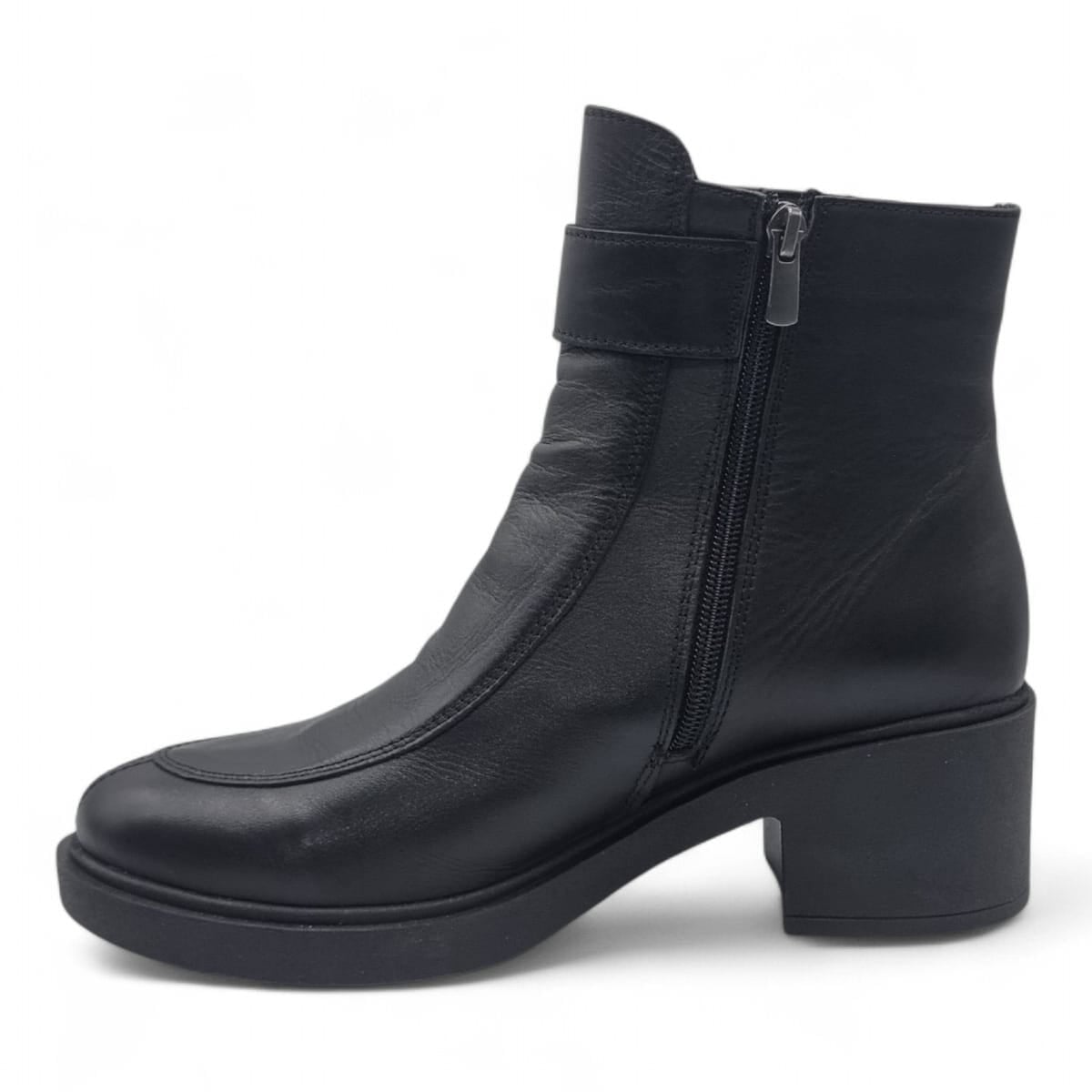 Ghete Damă Casual Din Piele Naturală Neagră 30388