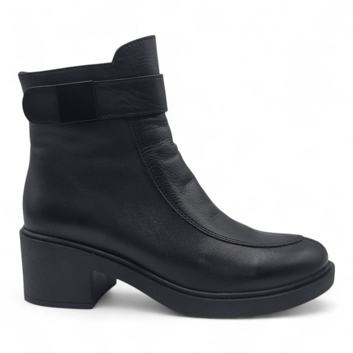 Ghete Damă Casual Din Piele Naturală Neagră 30388