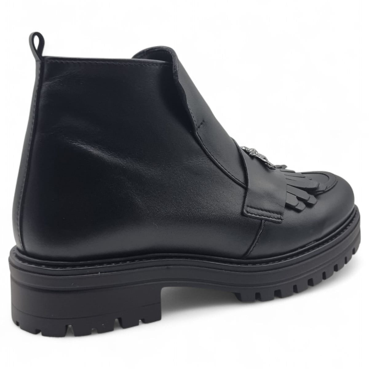 Ghete Damă Casual Din Piele Naturală Neagră 30393