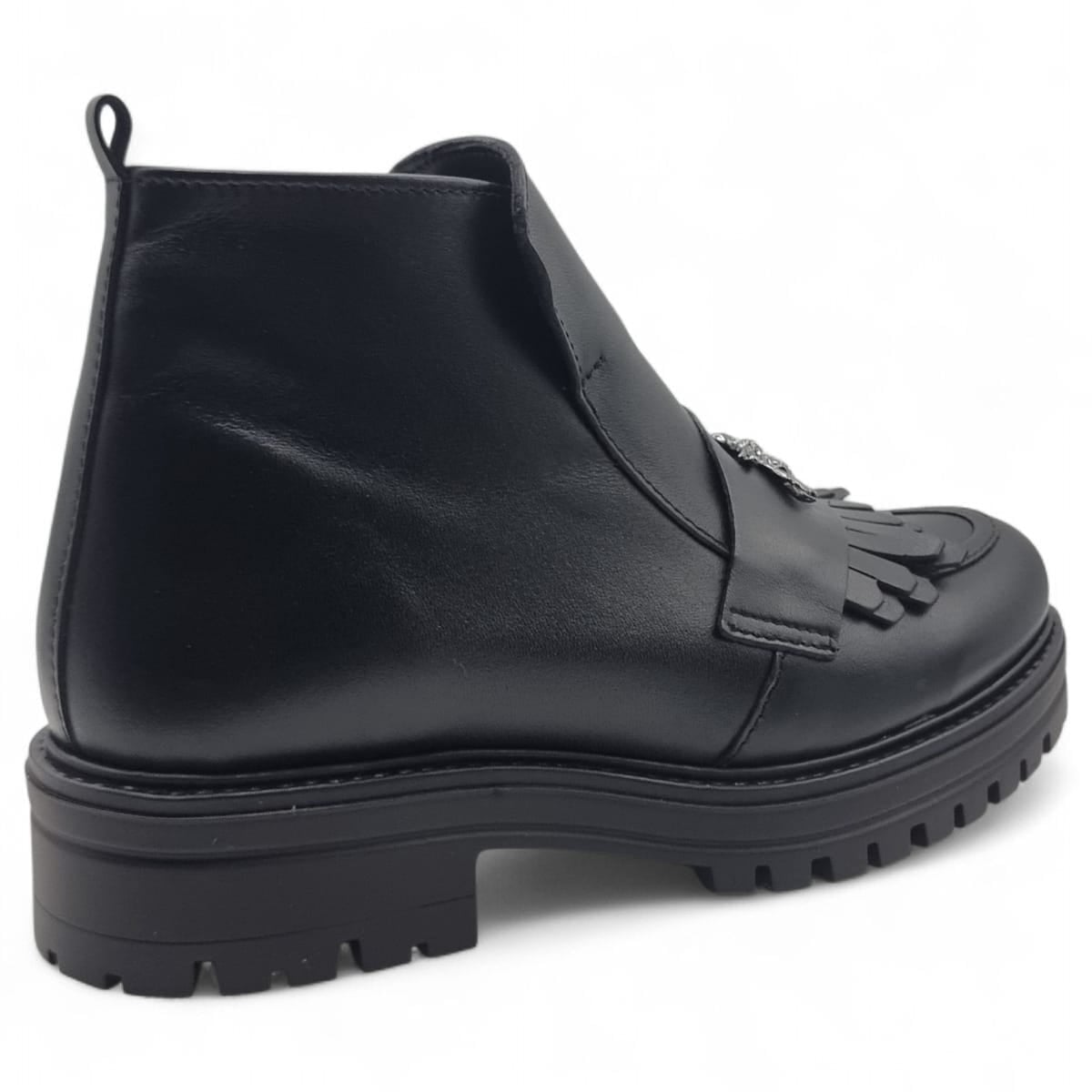Ghete Damă Casual Din Piele Naturală Neagră 30393