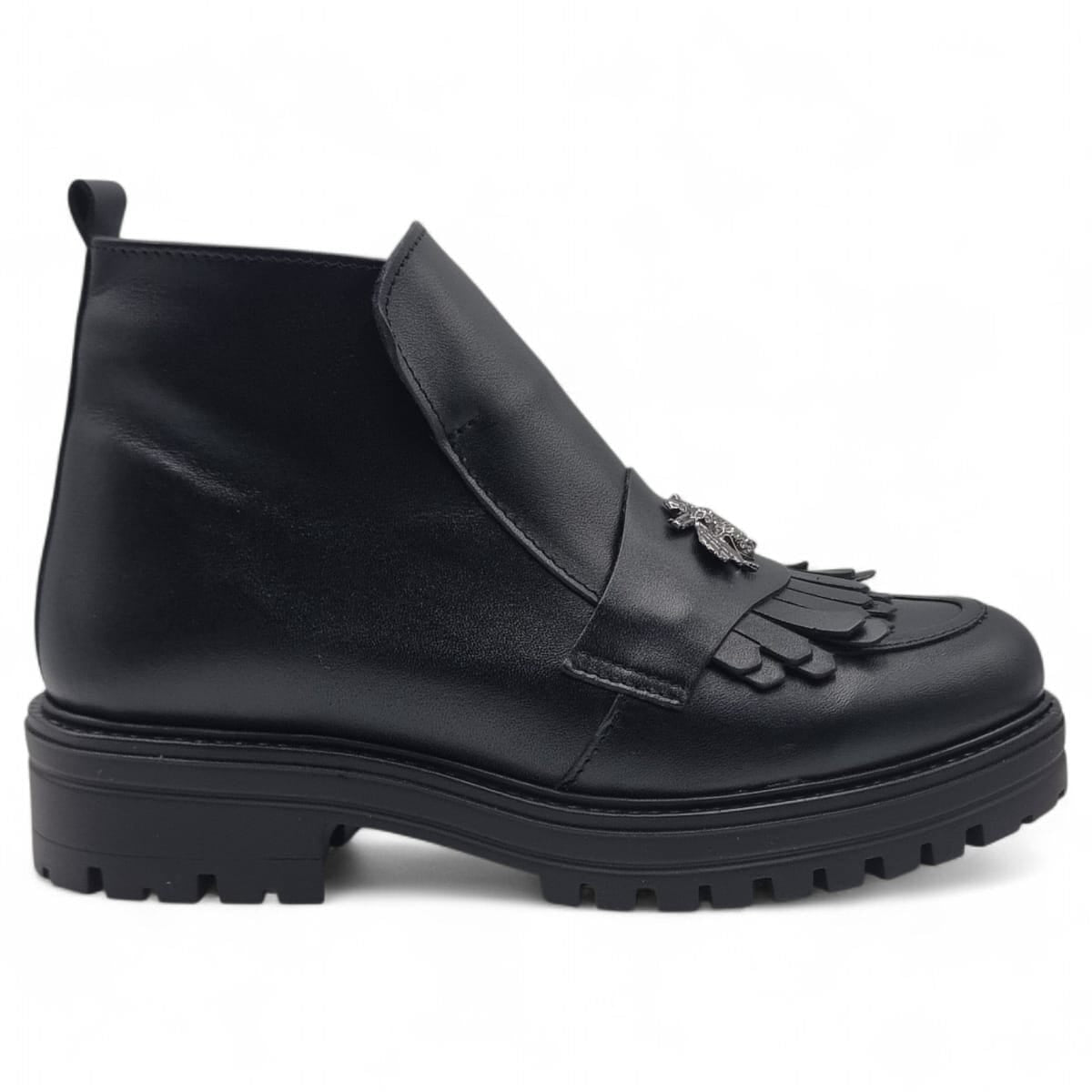 Ghete Damă Casual Din Piele Naturală Neagră 30393