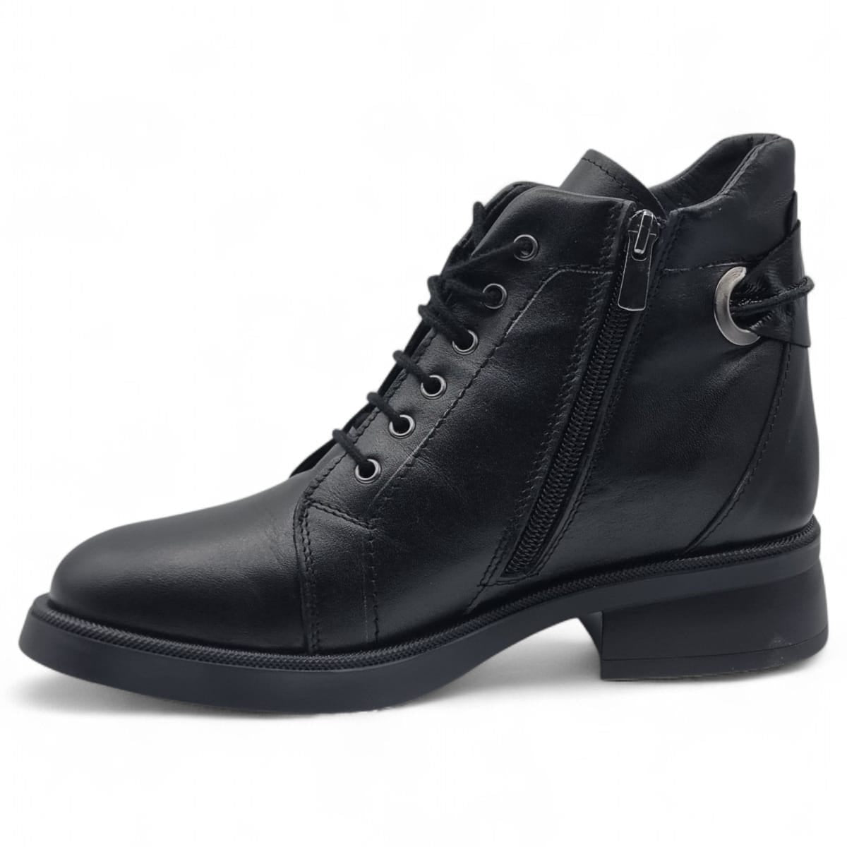 Ghete Damă Casual Din Piele Naturală Neagră 30394