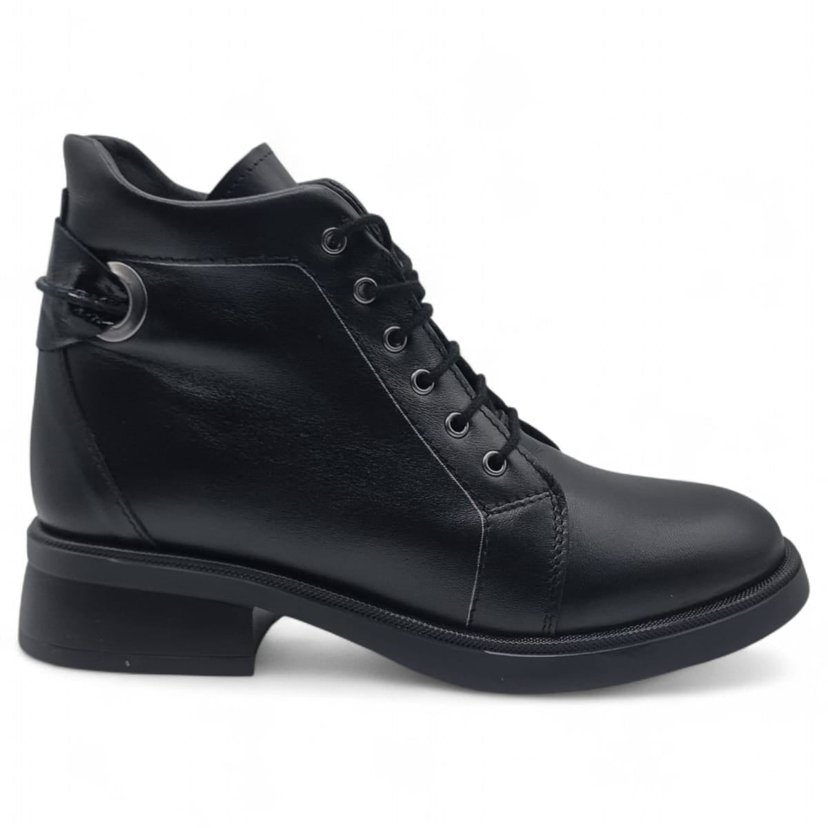 Ghete Damă Casual Din Piele Naturală Neagră 30394