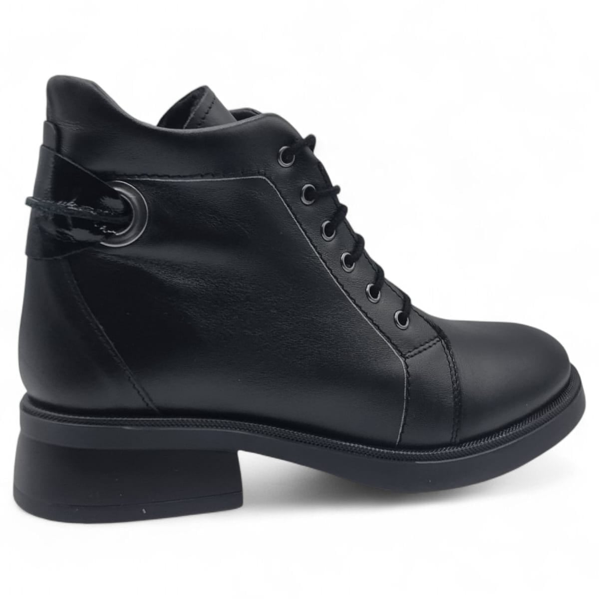 Ghete Damă Casual Din Piele Naturală Neagră 30394