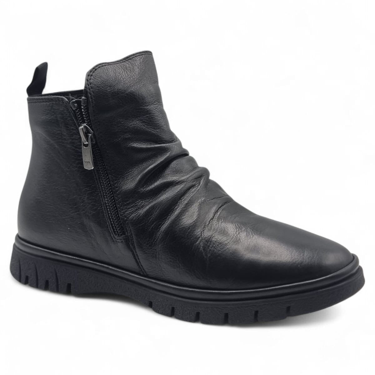 Ghete Damă Casual Din Piele Naturală Neagră 30396