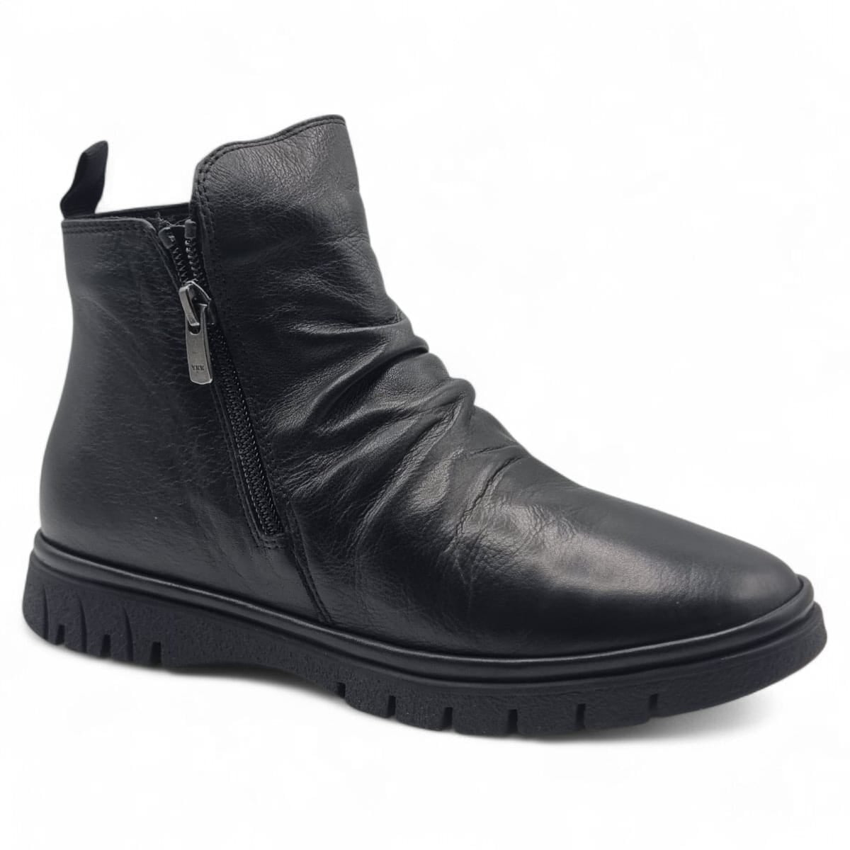 Ghete Damă Casual Din Piele Naturală Neagră 30396