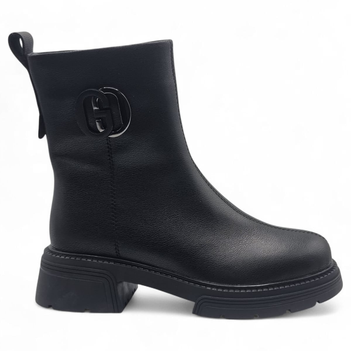 Ghete Damă Casual Din Piele Naturală Neagră 30399
