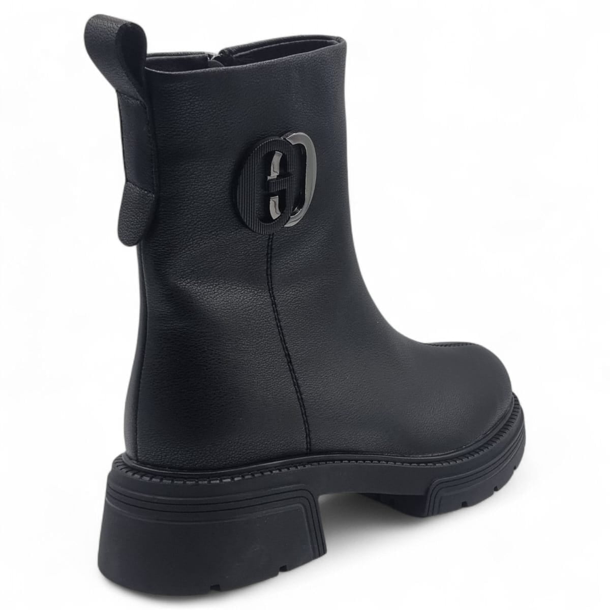 Ghete Damă Casual Din Piele Naturală Neagră 30399