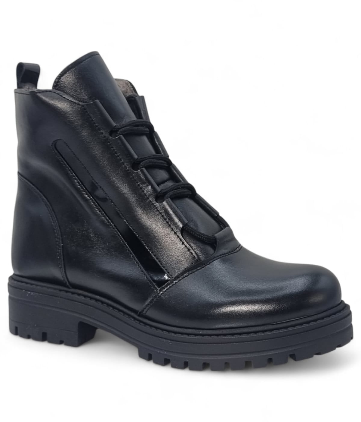Ghete Damă Casual Din Piele Naturală Neagră 30404