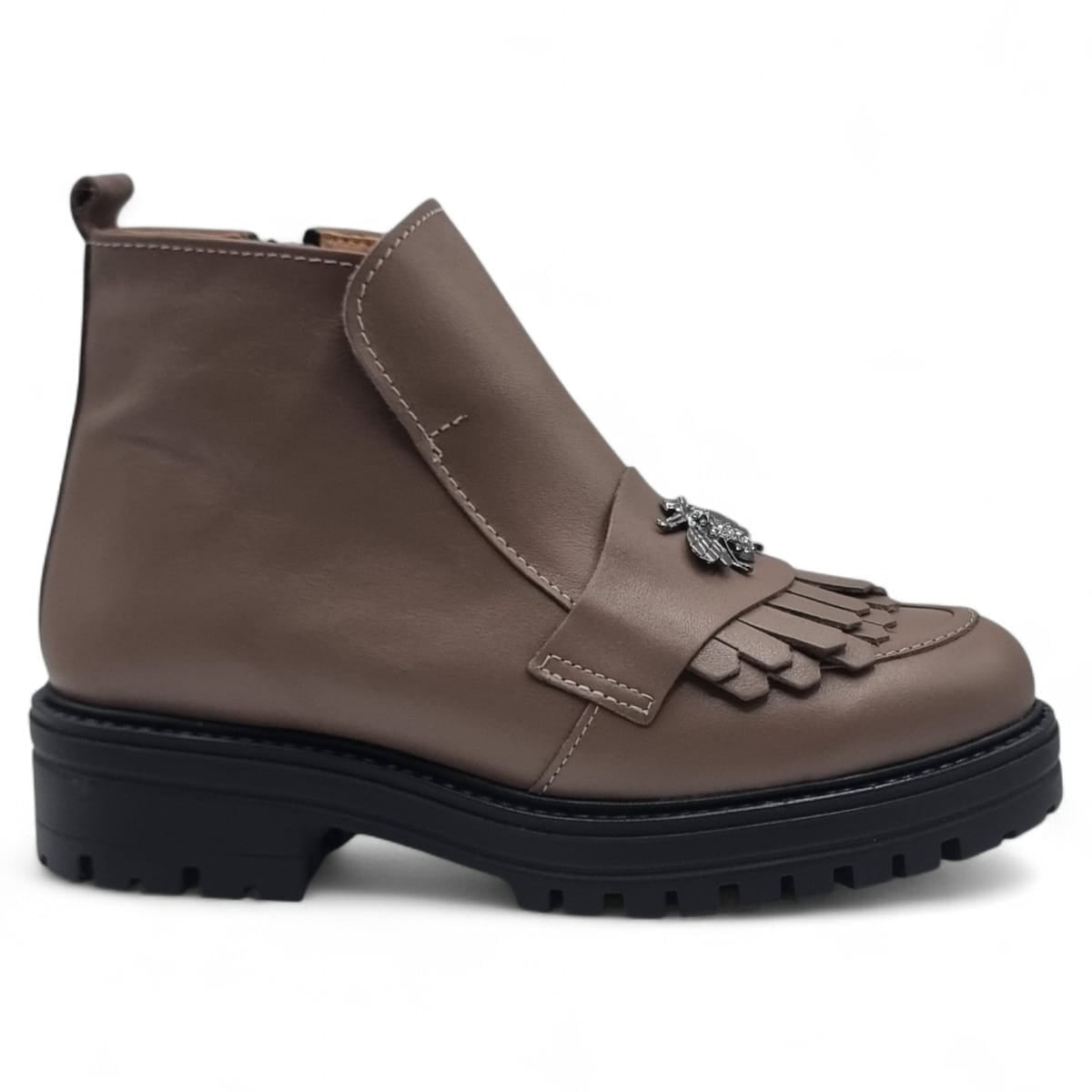 Ghete Damă Casual Din Piele Naturală Taupe 30391