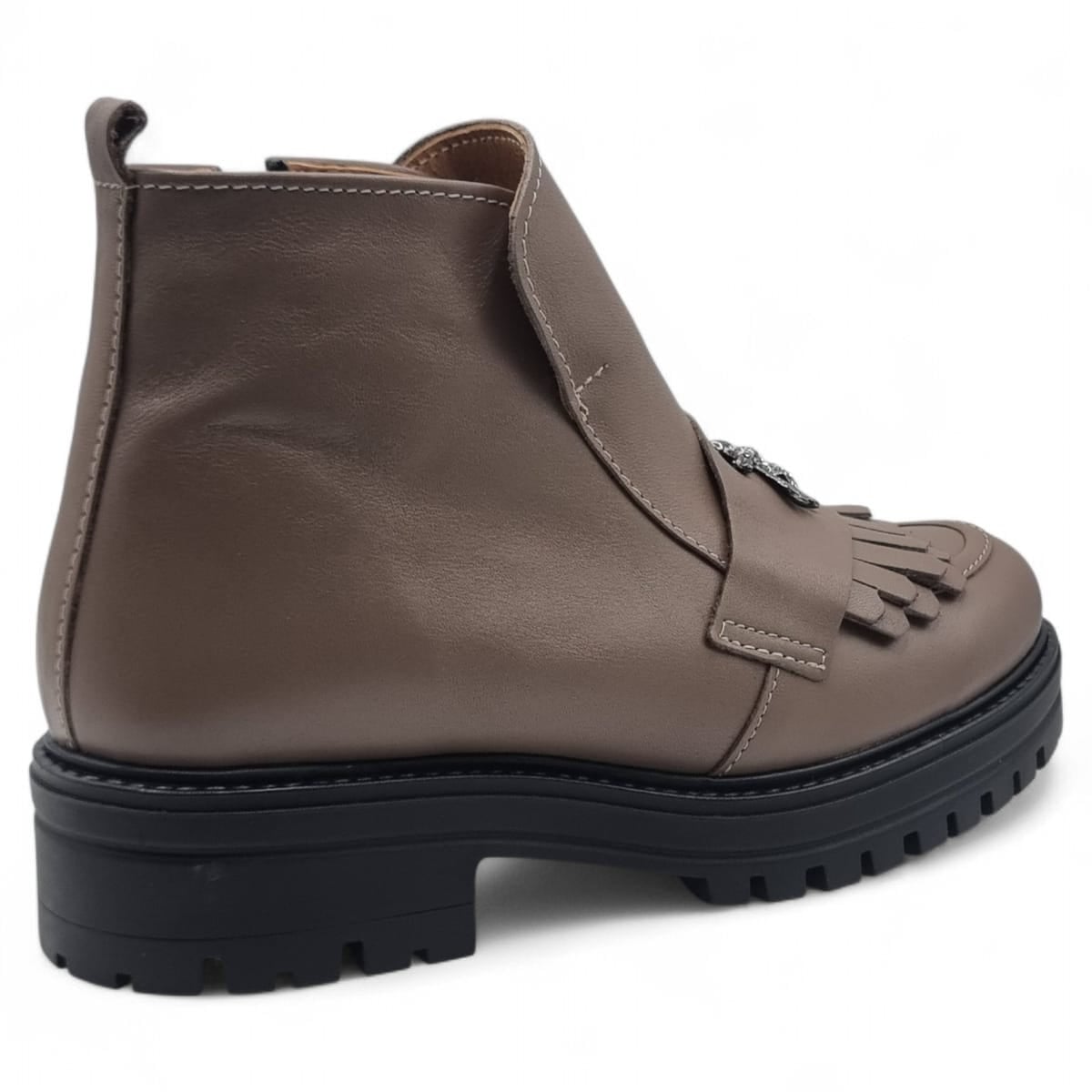 Ghete Damă Casual Din Piele Naturală Taupe 30391