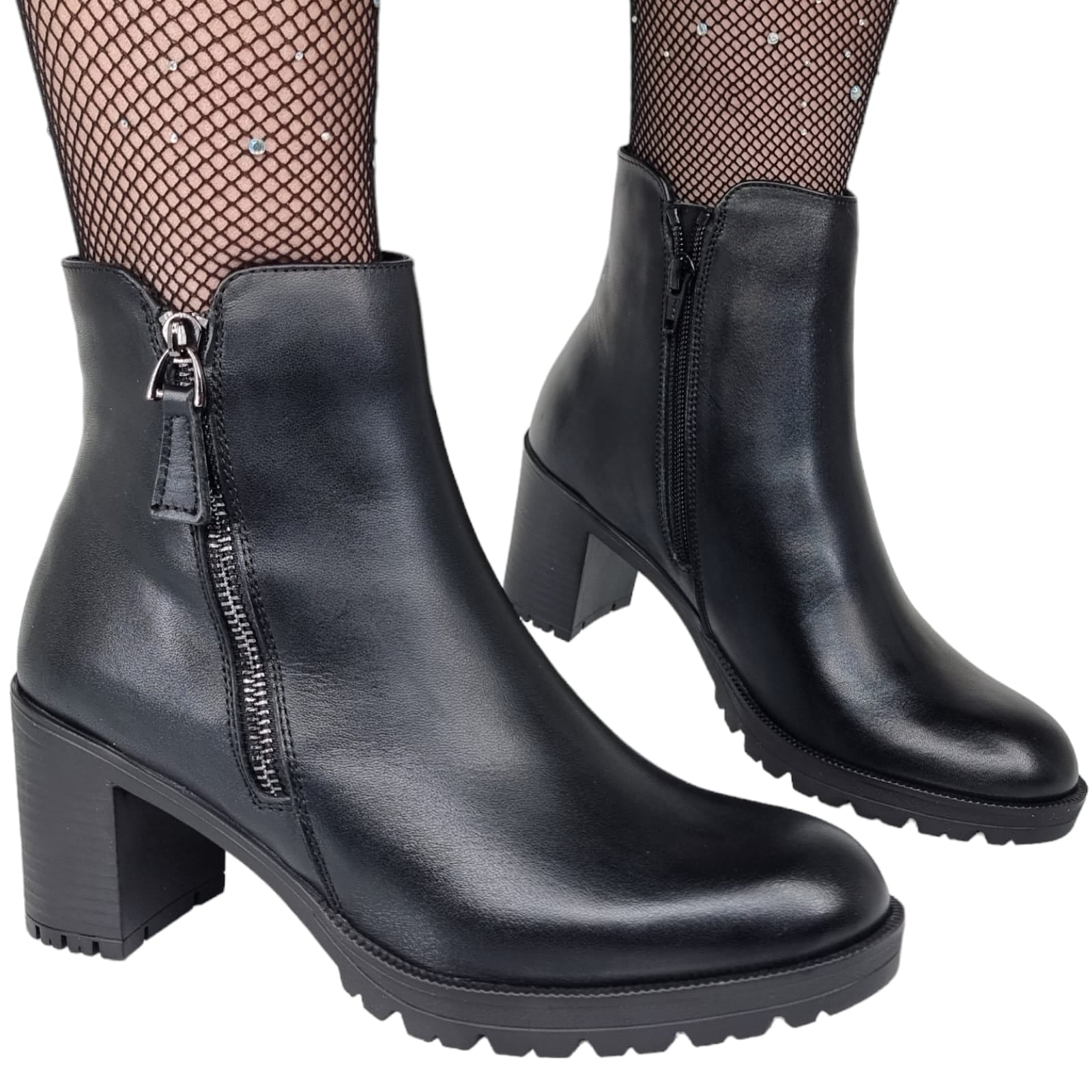 Ghete Damă Casual Din Piele Neagră 30115