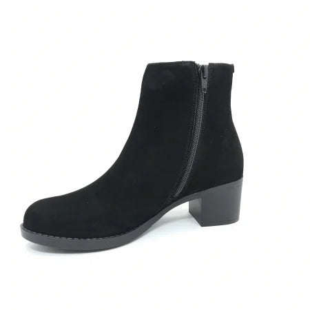 Ghete Damă Casual Din Piele Velur Naturală Neagră 30100