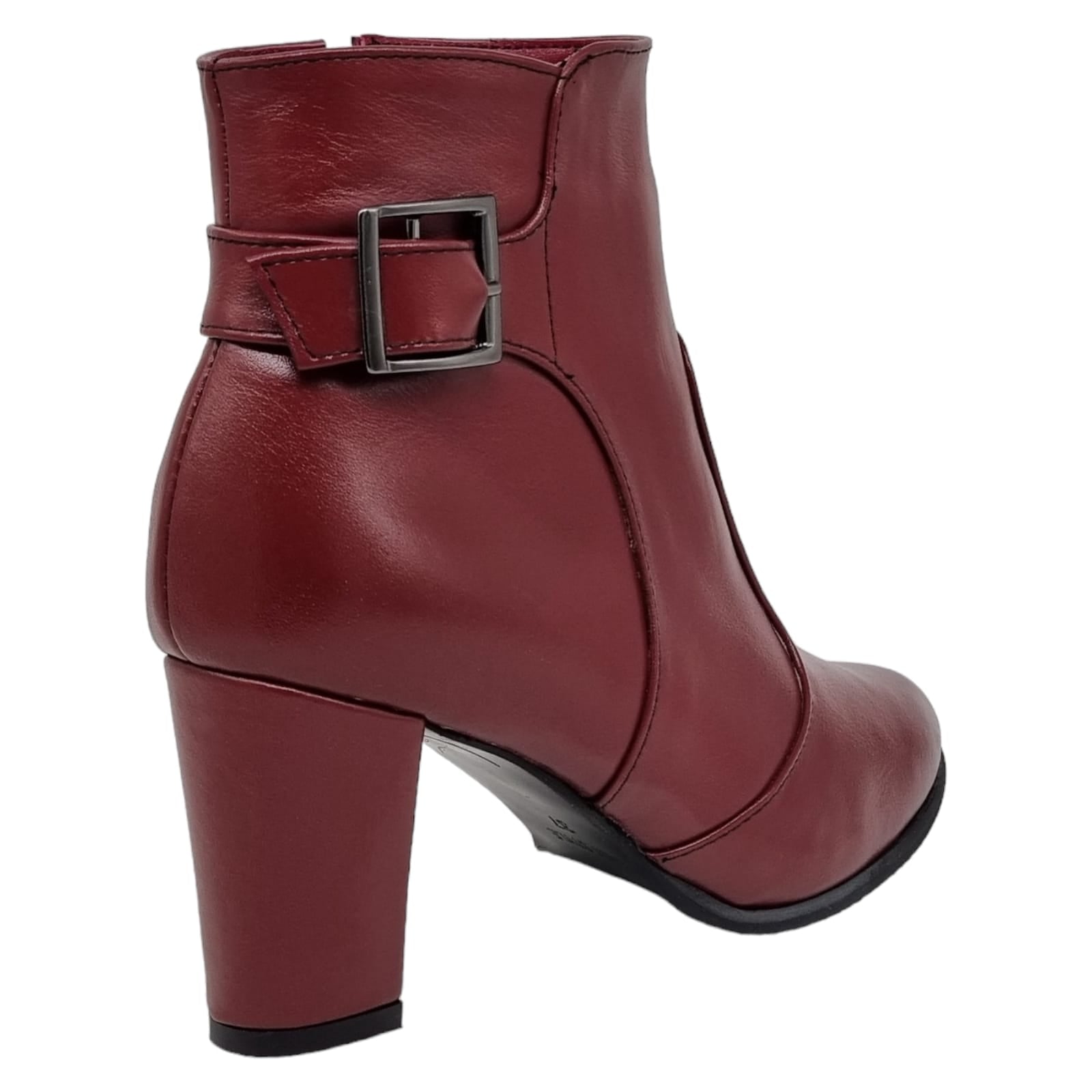 Ghete Damă Elegante Din Piele Naturală Bordo 40141