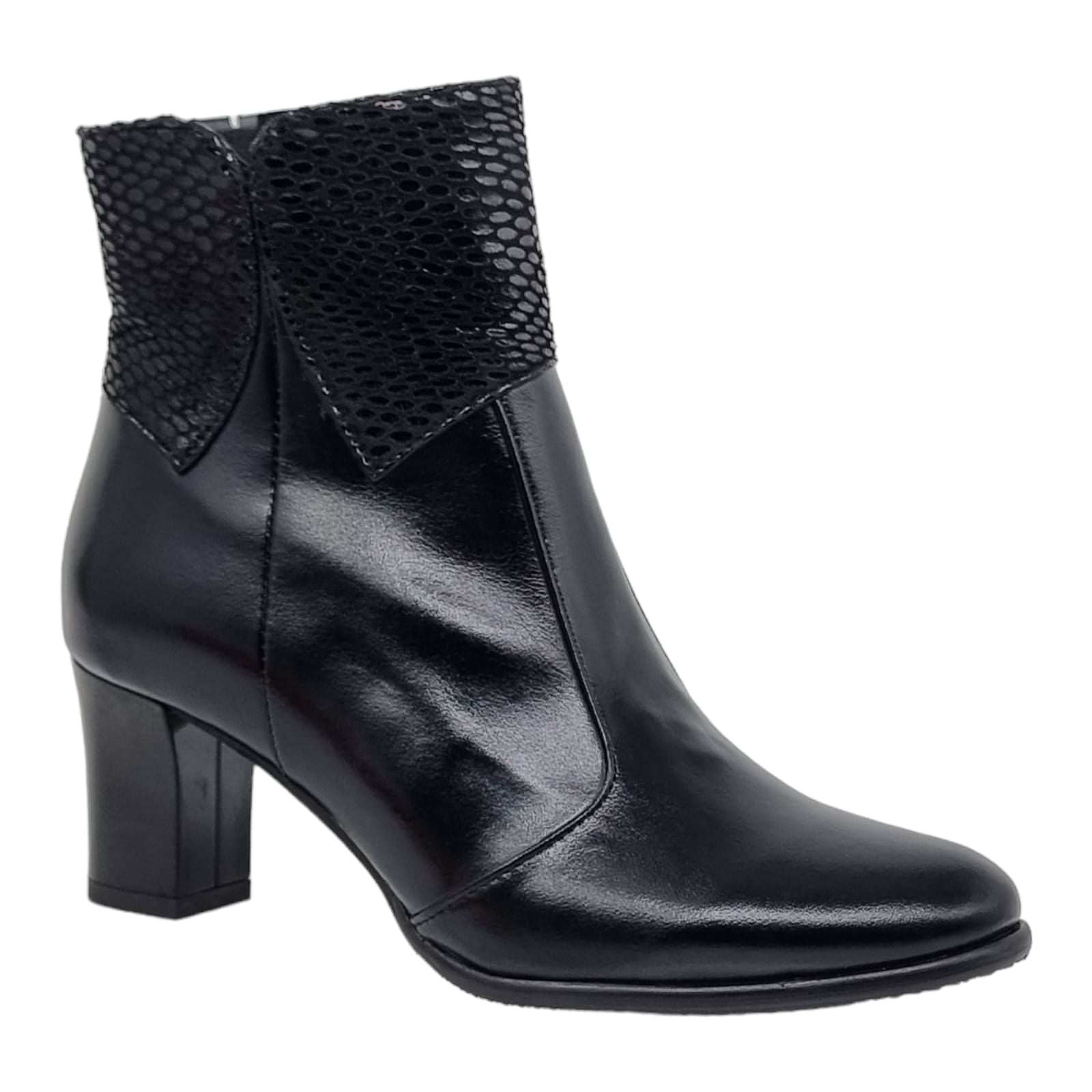 Ghete Damă Elegante Din Piele Naturală Neagră 40148