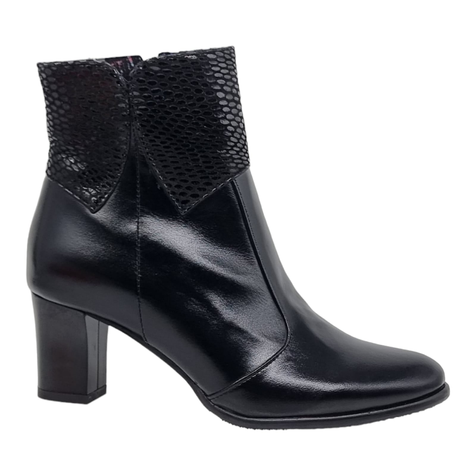 Ghete Damă Elegante Din Piele Naturală Neagră 40148