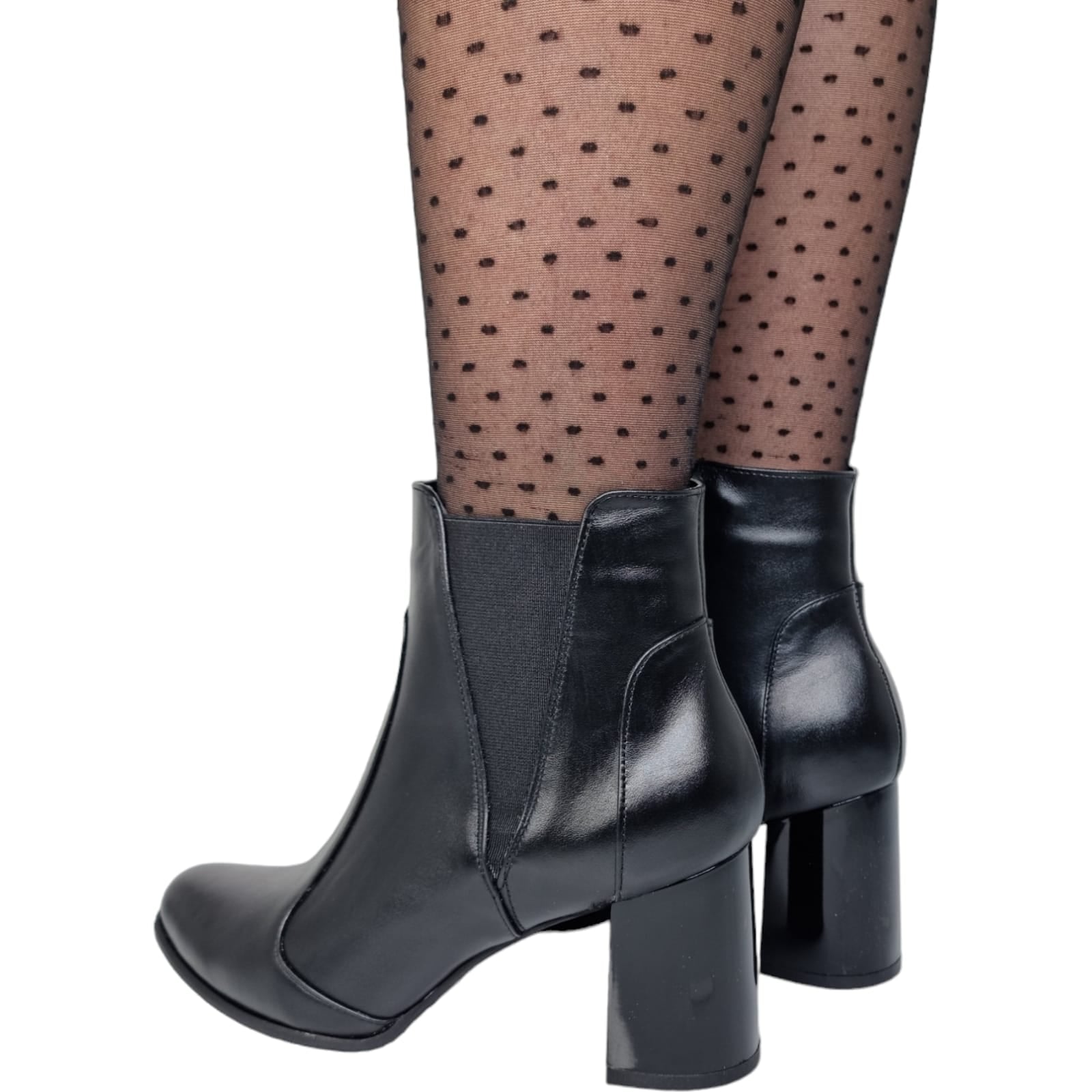 Ghete Damă Elegante Din Piele Naturală Neagră 40182