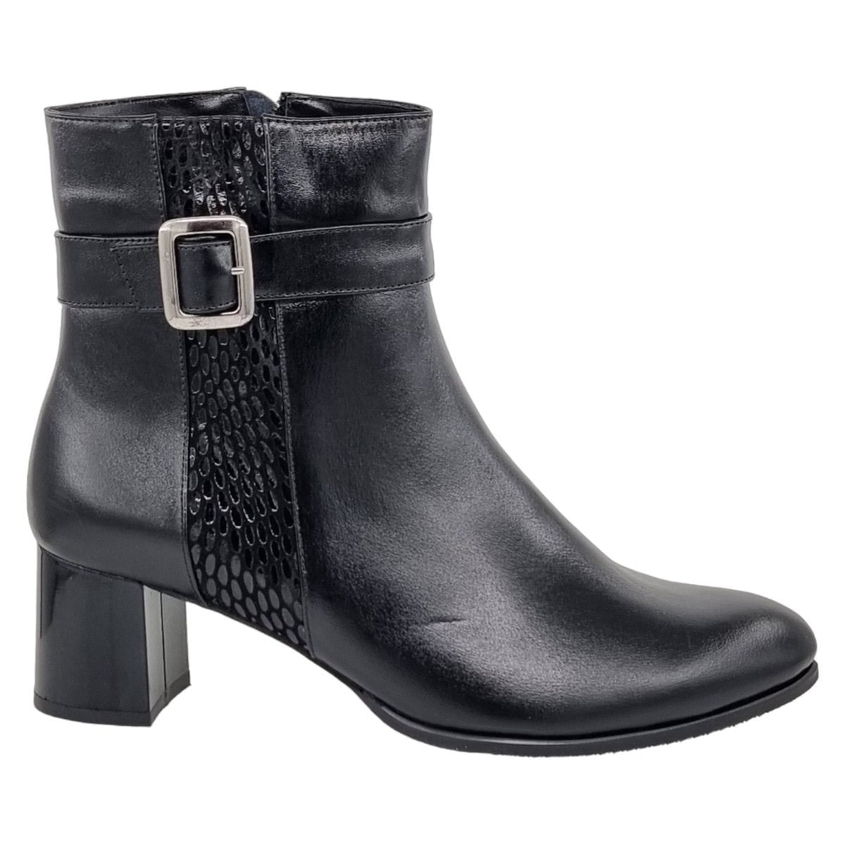 Ghete Damă Elegante Din Piele Naturală Neagră Sarp 40185