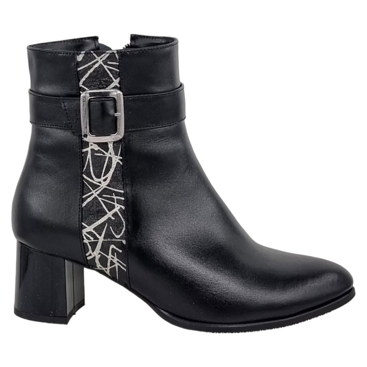 Ghete Damă Elegante Din Piele Naturală Neagră Linii Au 40188