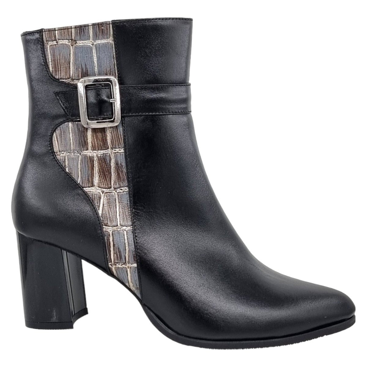 Ghete Damă Elegante Din Piele Naturală Neagră Zid 40192