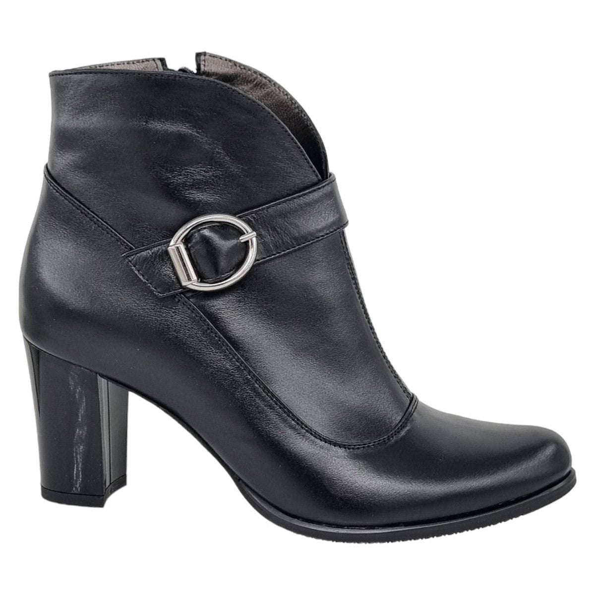 Ghete Damă Elegante Din Piele Naturală Neagră Box 40210