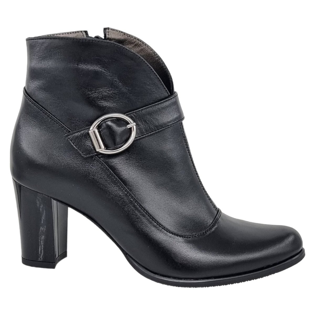 Ghete Damă Elegante Din Piele Naturală Neagră Box 40210