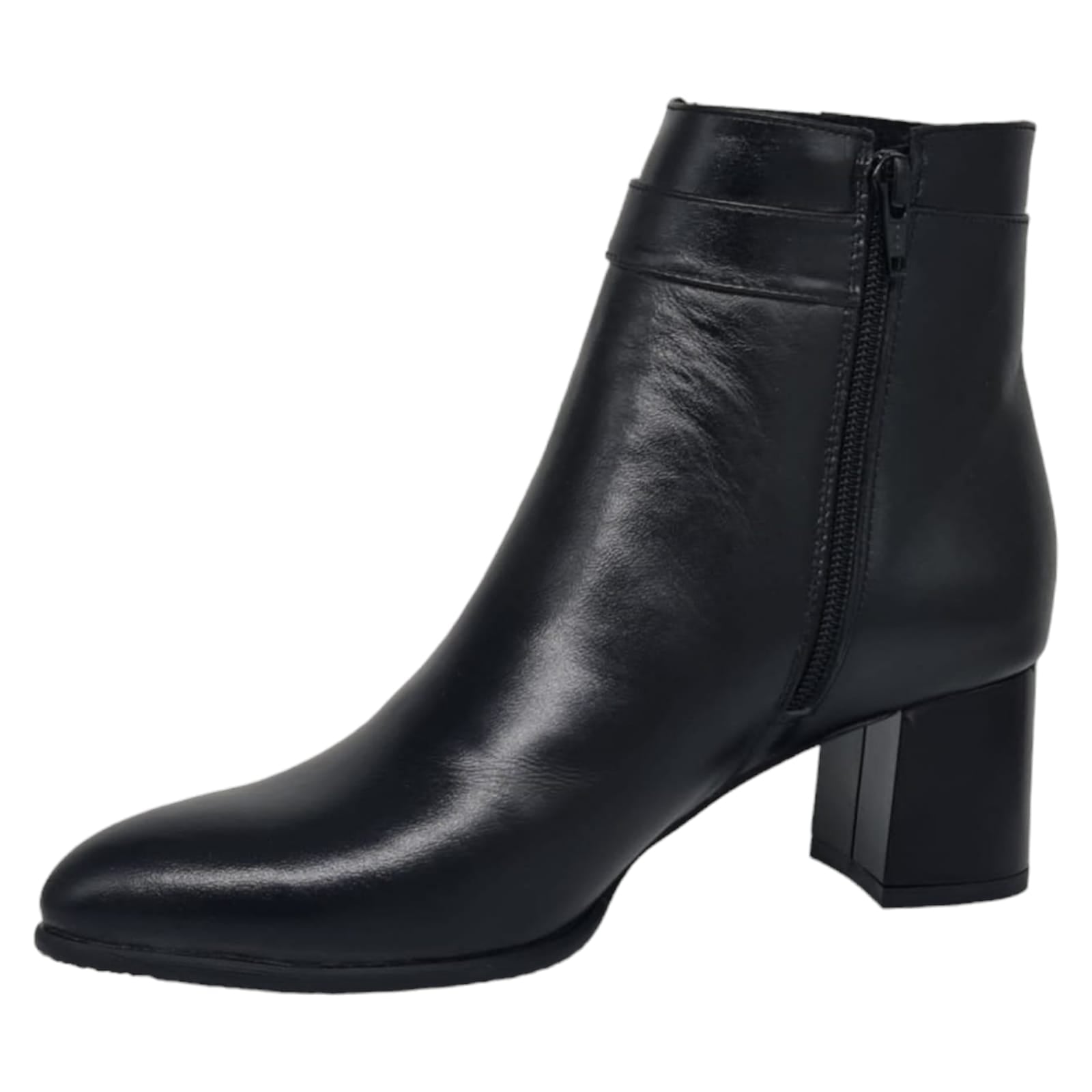 Ghete Damă Elegante Din Piele Naturală Neagra 40101